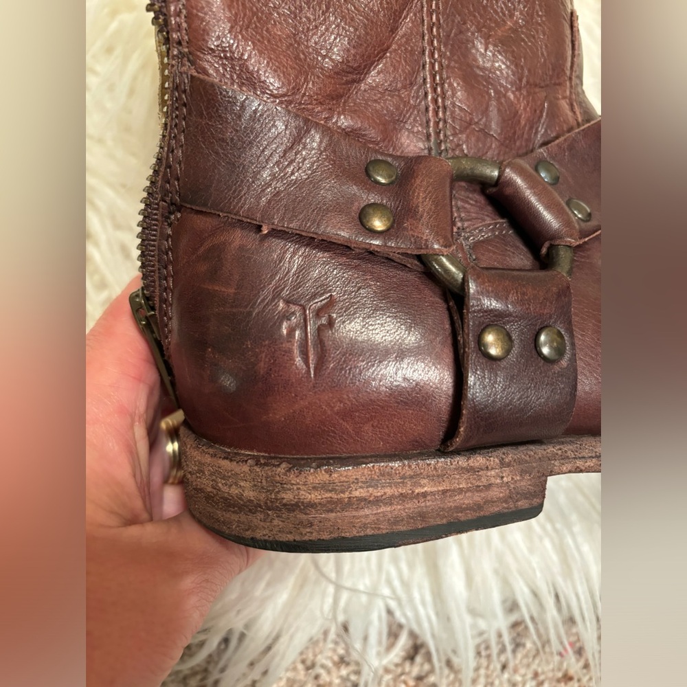 Frye Dark Brown Leather Ankle Booties - Picture 10 of 10